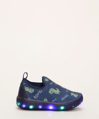 Tenis-Infantil-Knit-Estampado-de-Dinossauros-com-Luz-Azul-Marinho-9962730-Azul_Marinho_2