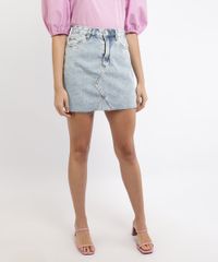 Saia-Jeans-Feminina-Mindset-Curta-Marmorizada-com-Barra-a-Fio-Azul-Claro-9963099-Azul_Claro_1