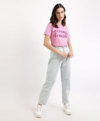 T-Shirt-Feminina-Mindset--Strong-Female--Manga-Curta-Decote-Redondo-Rosa-9963124-Rosa_3