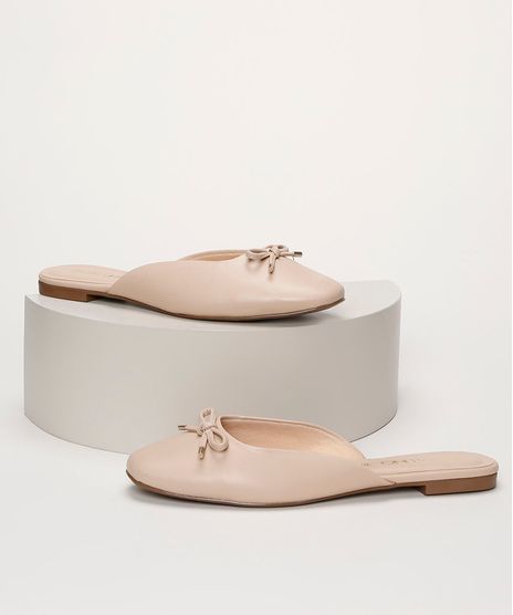 Mule-Feminino-Via-Uno-Bico-Quadrado-com-Laco-Bege-9963673-Bege_1