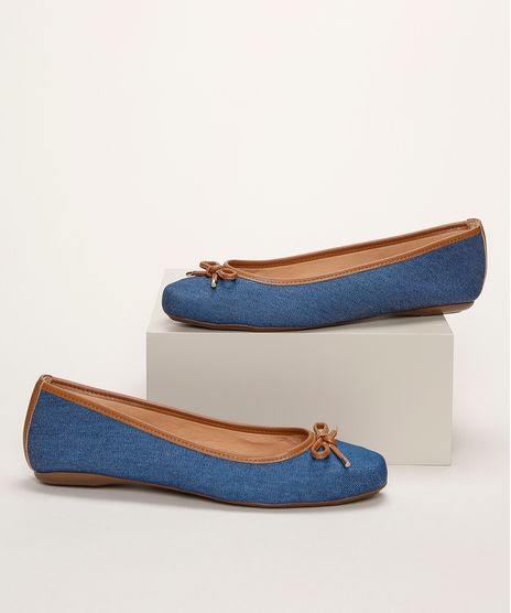 Sapatilha-Feminina-Via-Uno-Bico-Quadrado-com-Laco-em-Jeans-Azul-Medio-9963930-Azul_Medio_1