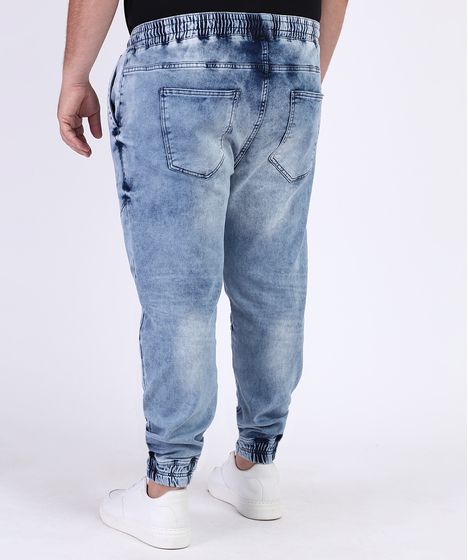 calça jeans masculina plus size com elastico