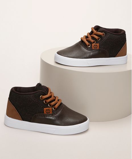 Tenis-Infantil-Ollie-Cano-Curto-com-Recorte-e-Cadarco-Marrom-9965031-Marrom_1