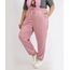 Calca-Feminina-Plus-Size-Jogger-Cintura-Super-Alta-com-Bolsos-Rosa-9965142-Rosa_1