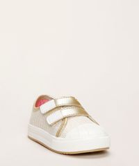 Tenis-Infantil-Pimpolho-Estampado-de-Listras-com-Brilho-Recorte-e-Tiras-com-Velcro-Dourado-9966079-Dourado_3