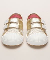 Tenis-Infantil-Pimpolho-Estampado-de-Listras-com-Brilho-Recorte-e-Tiras-com-Velcro-Dourado-9966079-Dourado_5