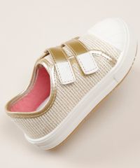 Tenis-Infantil-Pimpolho-Estampado-de-Listras-com-Brilho-Recorte-e-Tiras-com-Velcro-Dourado-9966079-Dourado_6