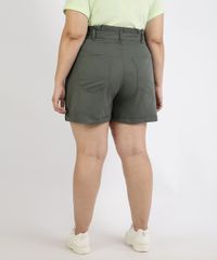 Short-de-Sarja-Feminino-Plus-Size-Clochard-Cintura-Super-Alta-com-Faixa-para-Amarrar-Verde-Escuro-9966754-Verde_Escuro_2