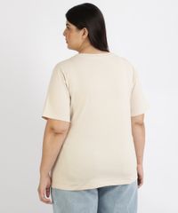 T-Shirt-Feminina-Mindset-Plus-Size-com-Bordado-de-Rostos-Manga-Curta-Decote-Redondo-Bege-Claro-9967296-Bege_Claro_2