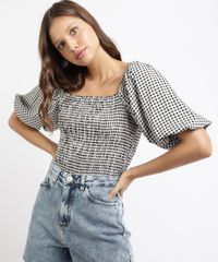 Blusa-Feminina-Mindset-Estampada-Xadrez-Vichy-com-Lastex-Manga-Bufante-Decote-Reto-Branca-9967297-Branco_1