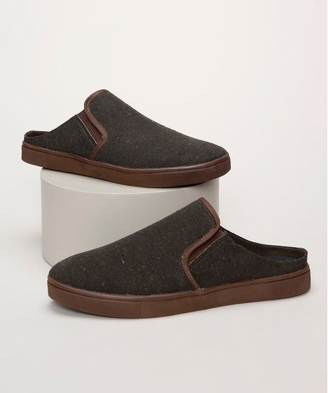slip on masculino marrom