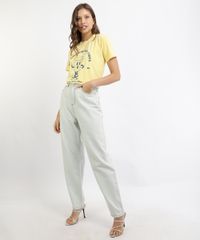 T-Shirt-Feminina-Mindset-Copo--No-Time-for-Bad-Vibes--Manga-Curta-Decote-Redondo-Amarela-9965363-Amarelo_3