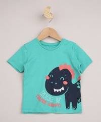 Camiseta-Infantil-Dinossauro--Roar-If-You-re-Happy--Manga-Curta-Verde-Agua-9952863-Verde_Agua_1