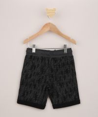 Bermuda-de-Moletom-Infantil-Estampada-de-Raios-com-Bolsos-Cinza-Mescla-Escuro-9954263-Cinza_Mescla_Escuro_2