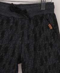 Bermuda-de-Moletom-Infantil-Estampada-de-Raios-com-Bolsos-Cinza-Mescla-Escuro-9954263-Cinza_Mescla_Escuro_3