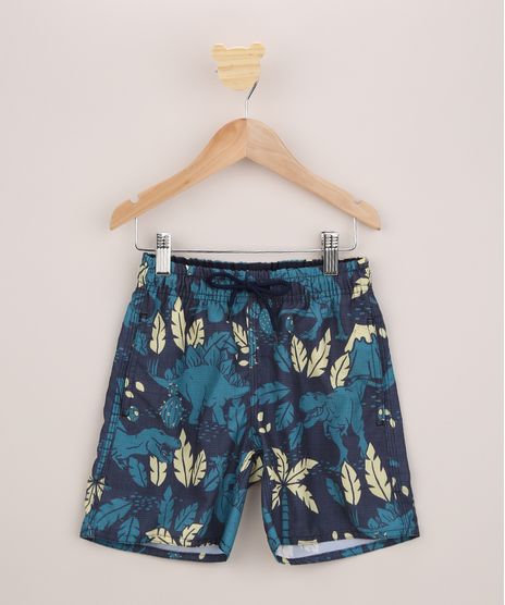 Bermuda-Surf-Infantil-Estampada-de-Dinossauros-com-Cordao-Azul-Marinho-9954498-Azul_Marinho_1