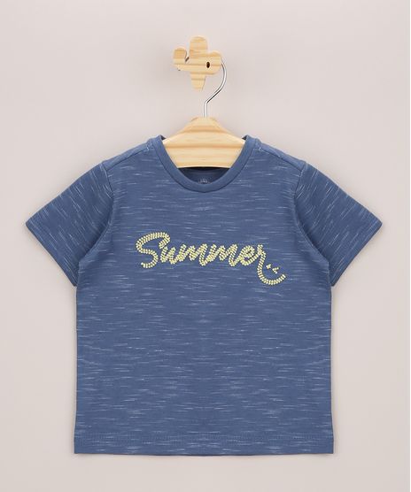 Camiseta-Infantil--Summer--Manga-Curta-Azul-9955060-Azul_1