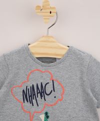 Camiseta-Infantil-Raglan-com-Estampa-Interativa-de-Jacare-Manga-Curta-Cinza-Mescla-9955071-Cinza_Mescla_4