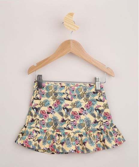 Saia-Infantil-Curta-Minnie-Estampada-Amarela-9955558-Amarelo_1
