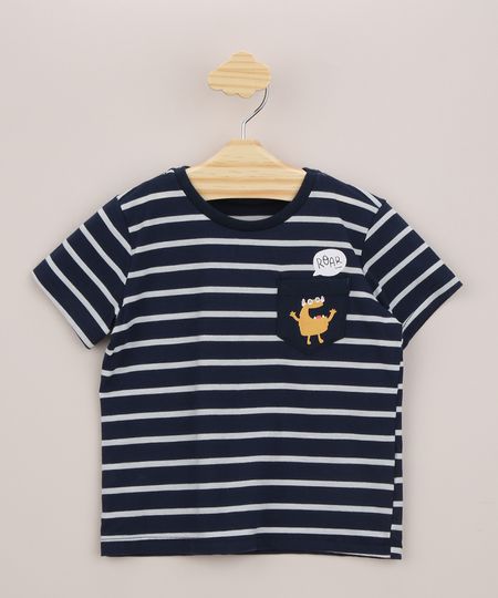 Camiseta-Infantil-Listrada-Carrinhos-com-Bolsinho-de-Monstro-Manga-Curta-Azul-Marinho-9956336-Azul_Marinho_1
