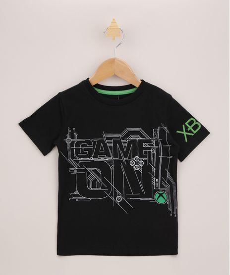 Camiseta-Infantil-XBOX-com-Relevo-Manga-Curta-Preta-9956382-Preto_1