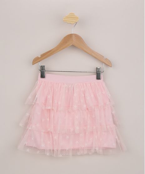 Saia-de-Tule-Infantil-Estampada-de-Estrelas-em-Camadas-Rosa-9957195-Rosa_1