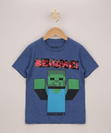 Camiseta-Infantil-Creeper-Minecraft-com-Paete-Vai-e-Vem-Manga-Curta-Azul-9957544-Azul_1