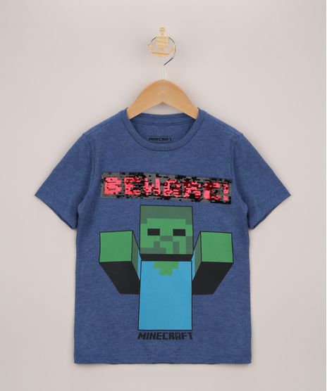Camiseta-Infantil-Creeper-Minecraft-com-Paete-Vai-e-Vem-Manga-Curta-Azul-9957544-Azul_1