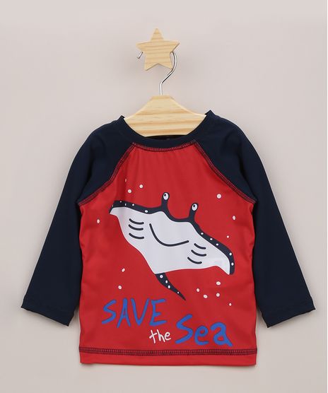 Blusa-de-Praia-Infantil--Save-The-Sea--com-Protecao-UV50--Vermelha-9957686-Vermelho_1