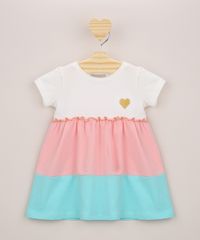 Vestido-Infantil-com-Recortes-Manga-Curta-Multicor-9957840-Multicor_1
