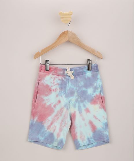 Bermuda-de-Moletom-Infantil-Estampada-Tie-Dye-com-Bolsos-Multicor-9959636-Multicor_1