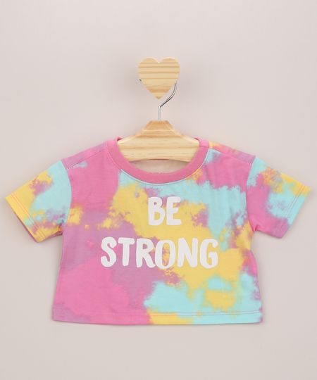 Blusa-Infantil-Cropped-Estampada-Tie-Dye--Be-Strong--Manga-Curta-Multicor-9961491-Multicor_1
