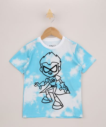 Camiseta-Infantil-Robin-Jovens-Titas-Estampada-Tie-Dye-Manga-Curta-Azul-Claro-9964462-Azul_Claro_1