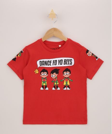 Camiseta-Infantil-Robin-Jovens-Titas--Dance-fo-yo-Bees--Manga-Curta-Vermelha-9965439-Vermelho_1