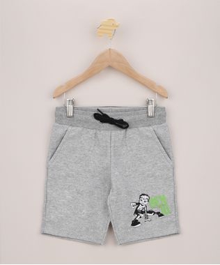 Bermuda-de-Moletom-Infantil-Ben-10-com-Bolsos-Cinza-Mescla-Claro-9965776-Cinza_Mescla_Claro_1