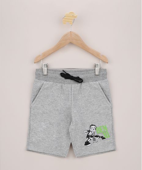 Bermuda-de-Moletom-Infantil-Ben-10-com-Bolsos-Cinza-Mescla-Claro-9965776-Cinza_Mescla_Claro_1