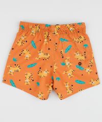 Bermuda-Surf-Infantil-Estampada-de-Tigres-Laranja-9954555-Laranja_2