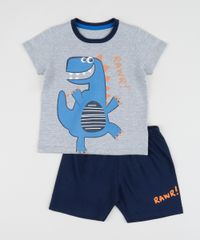 Pijama-Infantil-Dinossauro-Manga-Curta-Cinza-Mescla-9956717-Cinza_Mescla_1