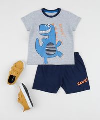Pijama-Infantil-Dinossauro-Manga-Curta-Cinza-Mescla-9956717-Cinza_Mescla_3