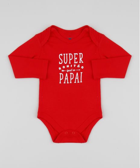 Body-Infantil--Super-Bonitao-Igual-ao-Papai--Manga-Longa-Vermelho-9842906-Vermelho_1