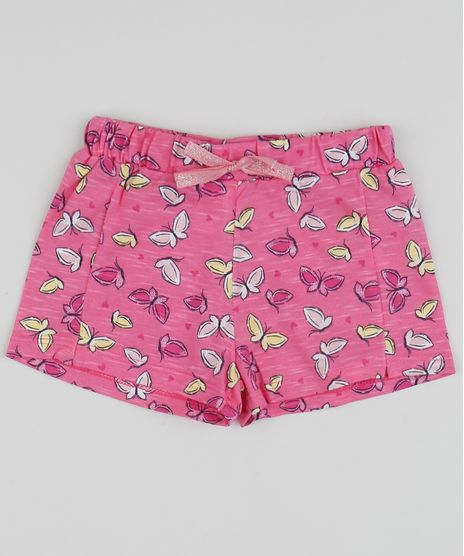 Short-Infantil-Estampado-de-Borboletas-com-Cordao-Rosa-Escuro-9952746-Rosa_Escuro_1