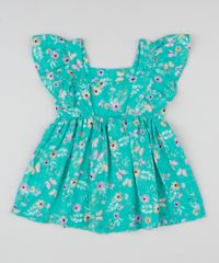 Vestido-Infantil-Estampado-Floral-Manga-Curta-com-Babados-Verde-Agua-9955032-Verde_Agua_2