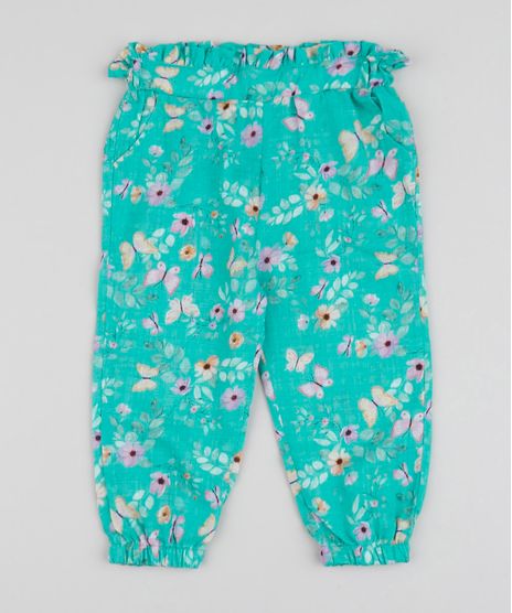 Calca-Infantil-Jogger-Estampada-Floral--Verde-Agua-9955500-Verde_Agua_1