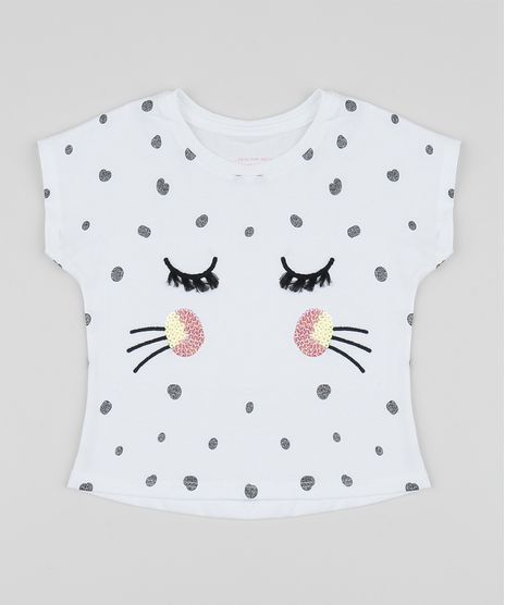 Blusa-Infantil-Carinha-Onca-com-Paetes-Manga-Curta-Off-White-9956561-Off_White_1