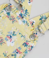 Jardineira-de-Sarja-Infantil-Estampada-Floral-com-Babados-Amarela-9958602-Amarelo_4