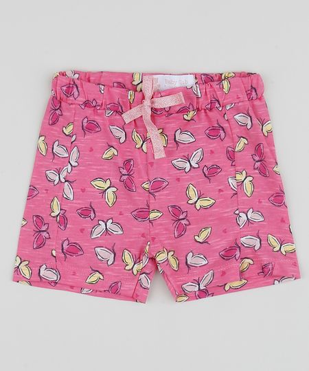 Short-Infantil-Estampado-de-Borboletas-com-Cordao-Rosa-Escuro-9958890-Rosa_Escuro_1