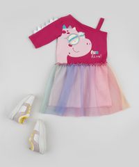 Vestido-Infantil-Dinossauro-com-Tule-Ombro-So-Manga-Longa-Rosa-9955127-Rosa_3