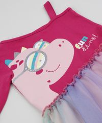 Vestido-Infantil-Dinossauro-com-Tule-Ombro-So-Manga-Longa-Rosa-9955127-Rosa_4