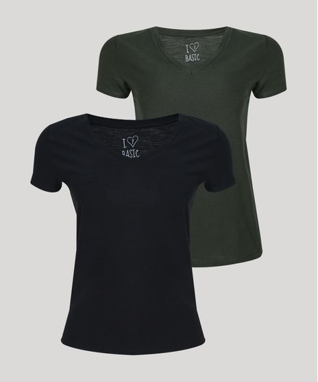 Kit-de-2-Blusas-Femininas-Basicas-Flame-Manga-Curta-Decote-V-Multicor-9953511-Multicor_1