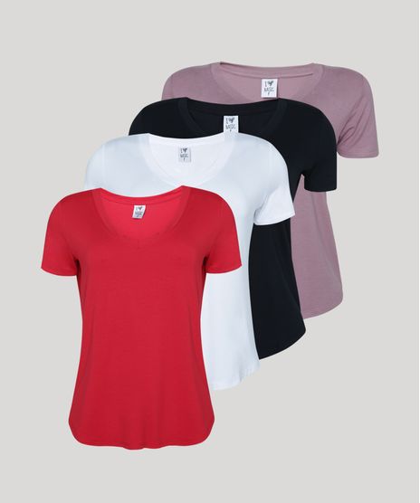 Kit-4-Blusas-Femininas-Basicas-Manga-Curta-Decote-V-Multicor-9962502-Multicor_1